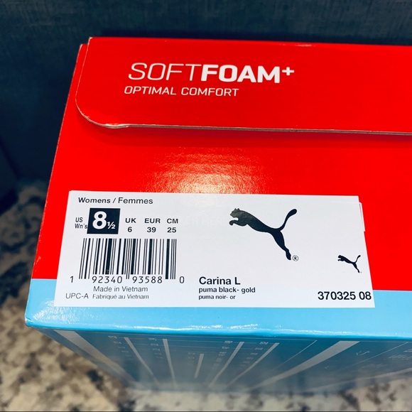 Women’s | Puma | Carina L | Black/Gold | 8.5 | NIB - Picture 8 of 9